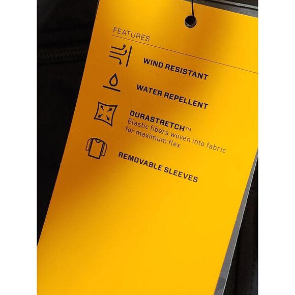 Ariat Rebar Weatherproof Jacket Men’s Large Tall Black Convertible Workwear NWT - Picture 3 of 13